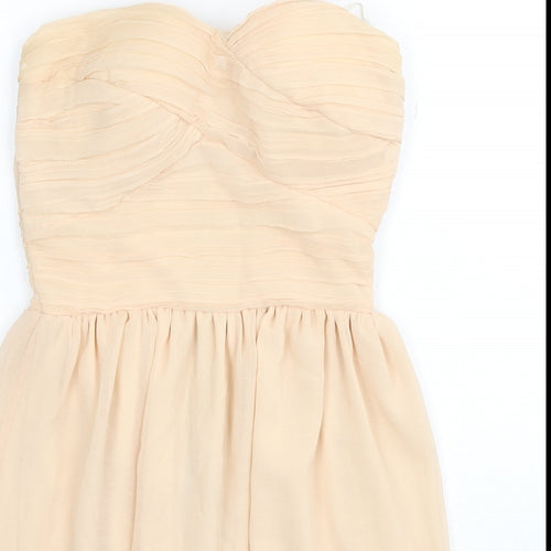 Rave Womens Beige Polyester Fit & Flare Size 6 Sweetheart Zip