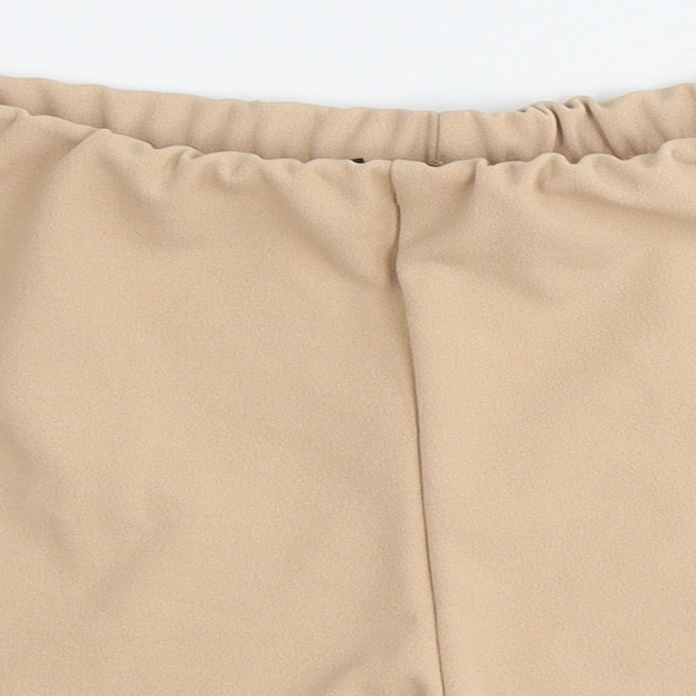 Missguided Womens Beige Polyester Sweat Shorts Size 6 Extra-Slim Pull On