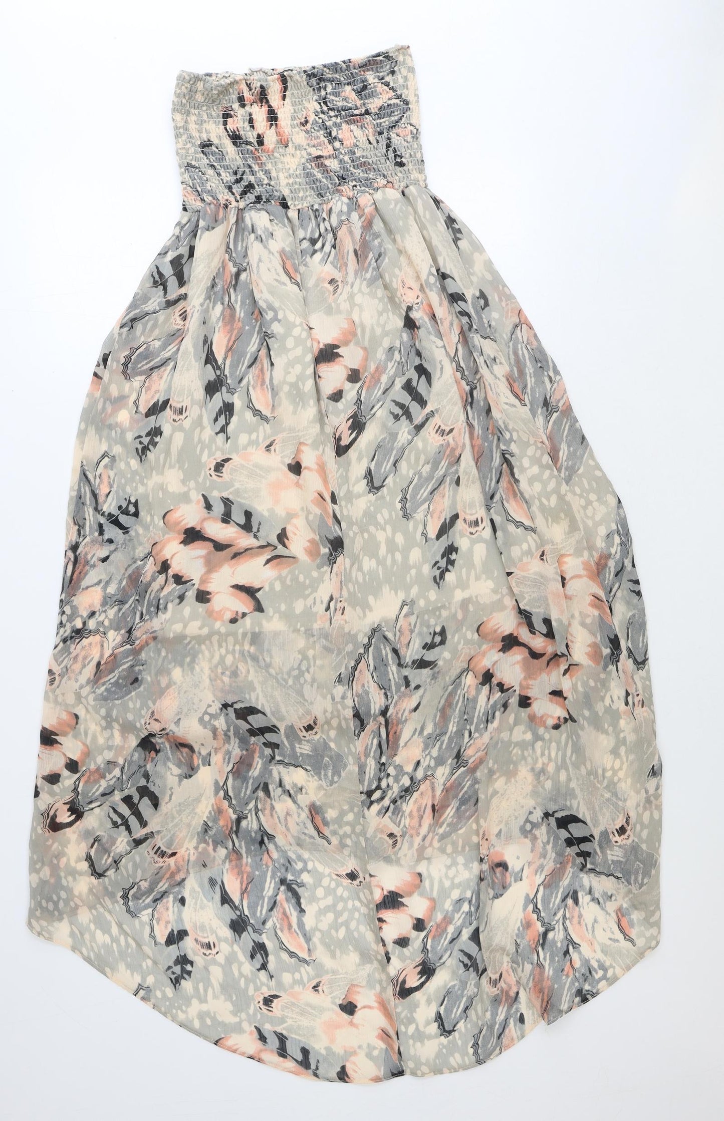 Miss Selfridge Womens Grey Geometric Polyester Tank Dress Size 8 Square Neck Pullover