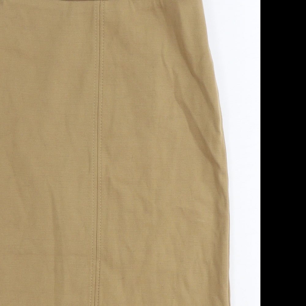 NEXT Womens Beige Viscose Straight & Pencil Skirt Size 6 Zip