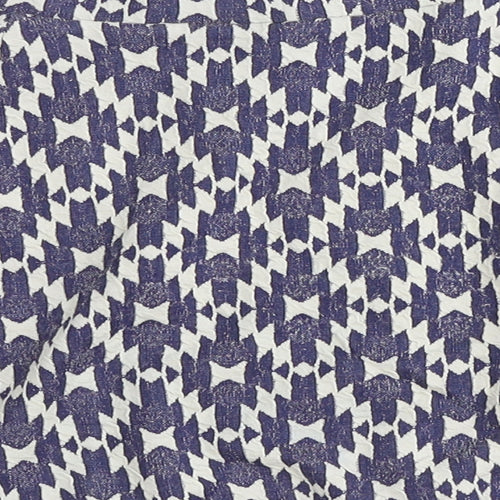 NEXT Womens Blue Geometric Cotton Swing Skirt Size 12