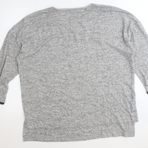 Zara Womens Grey Round Neck Polyester Pullover Jumper Size M