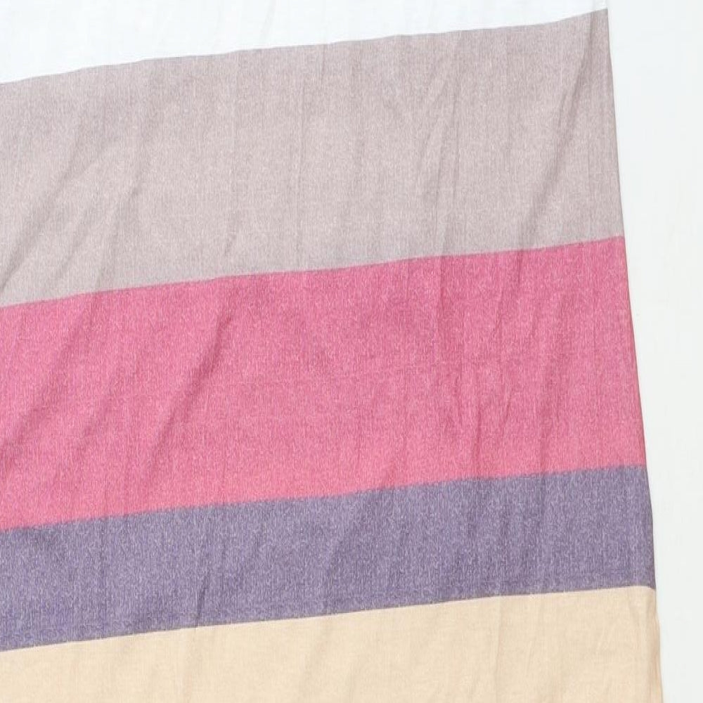 Preworn Womens Multicoloured Striped Polyester Maxi Size XL Scoop Neck Pullover