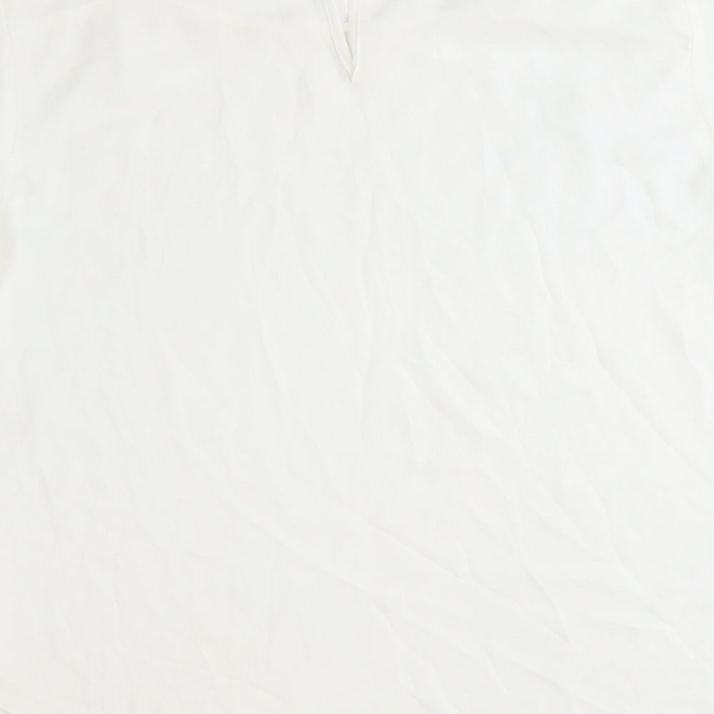 New Look Womens White Polyester Basic Blouse Size 16 Round Neck