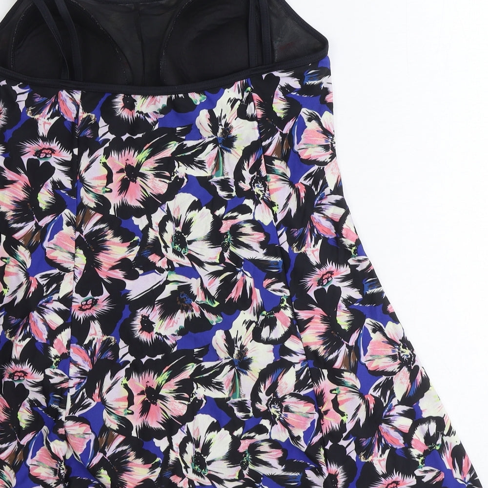 JD Williams Womens Multicoloured Geometric Nylon Swimdress Size 14