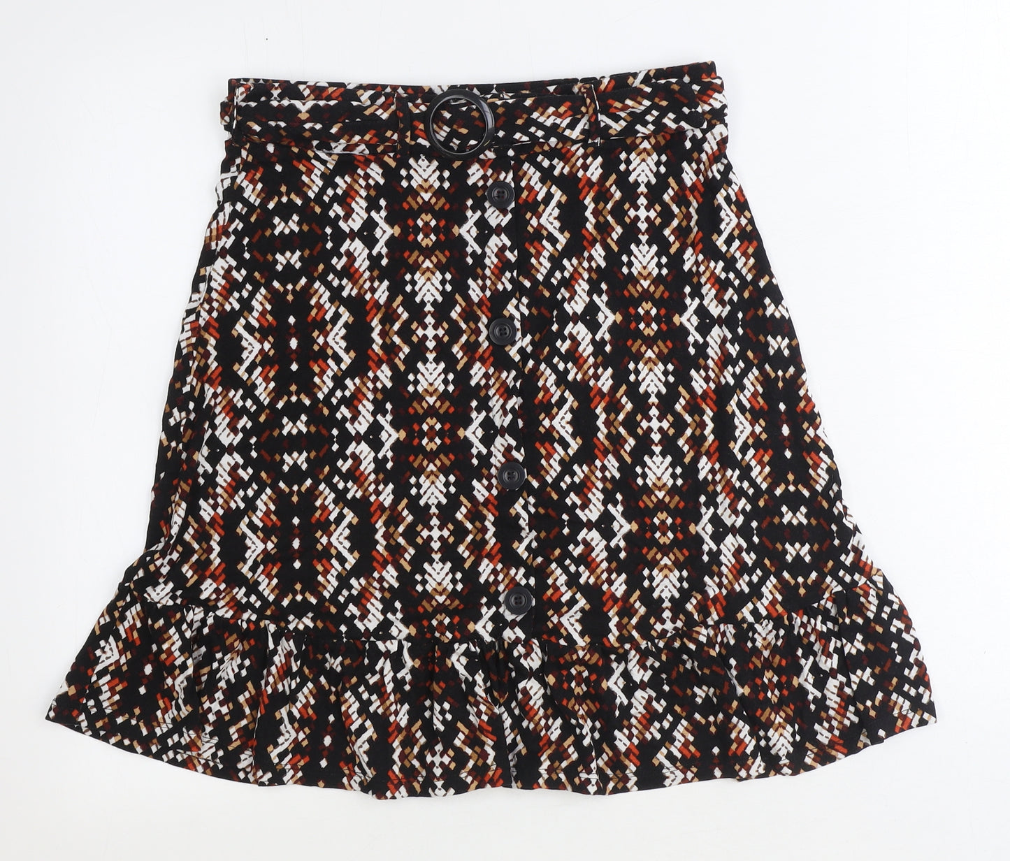 TU Womens Multicoloured Geometric Viscose Swing Skirt Size 12