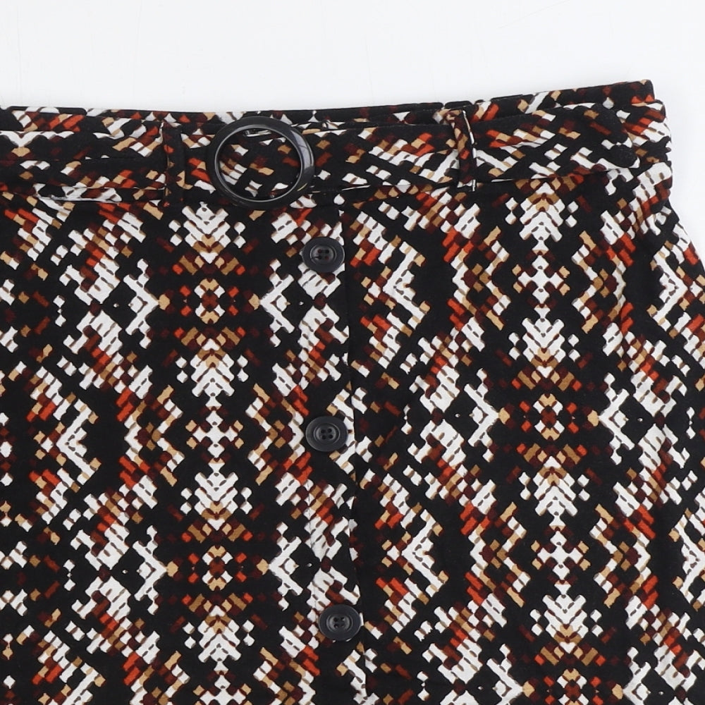 TU Womens Multicoloured Geometric Viscose Swing Skirt Size 12
