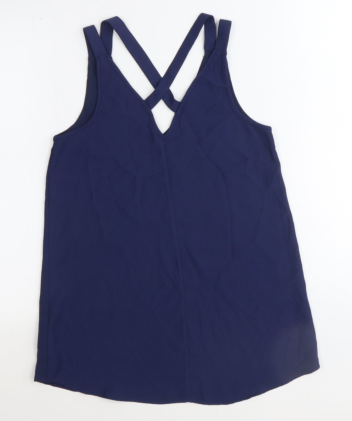 River Island Womens Blue Polyester Basic Blouse Size 6 V-Neck