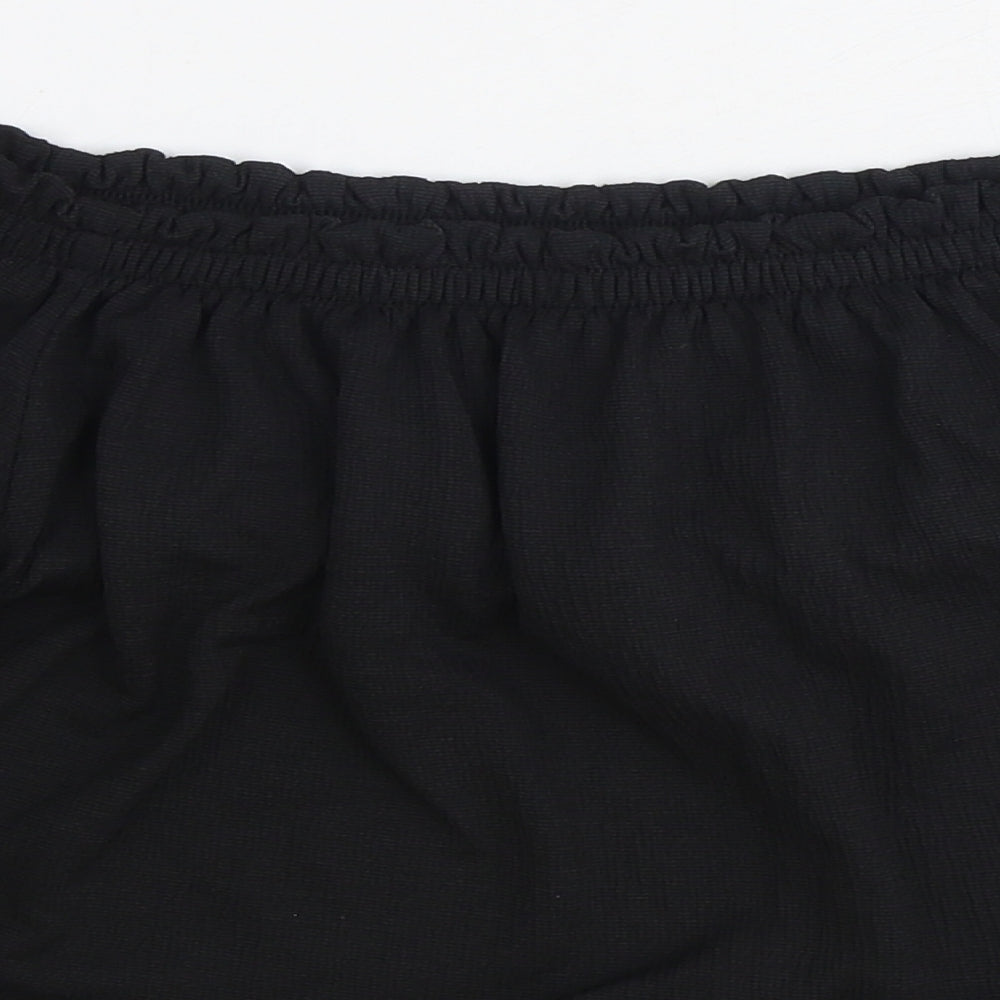 Bershka Womens Black Viscose Basic Blouse Size XS Off the Shoulder
