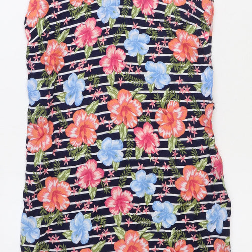 Red Herring Womens Multicoloured Floral Viscose A-Line Size 8 V-Neck Button