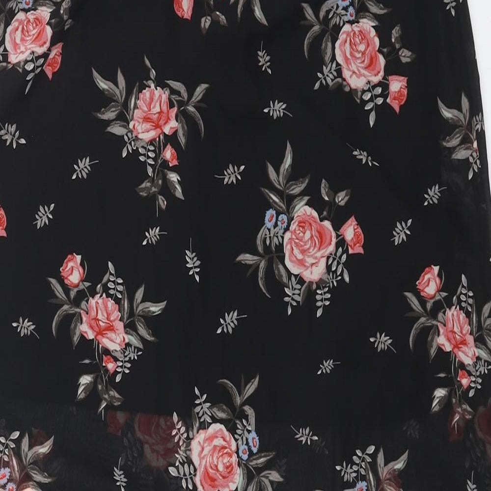 H&M Womens Black Floral Polyester Straight & Pencil Skirt Size 10