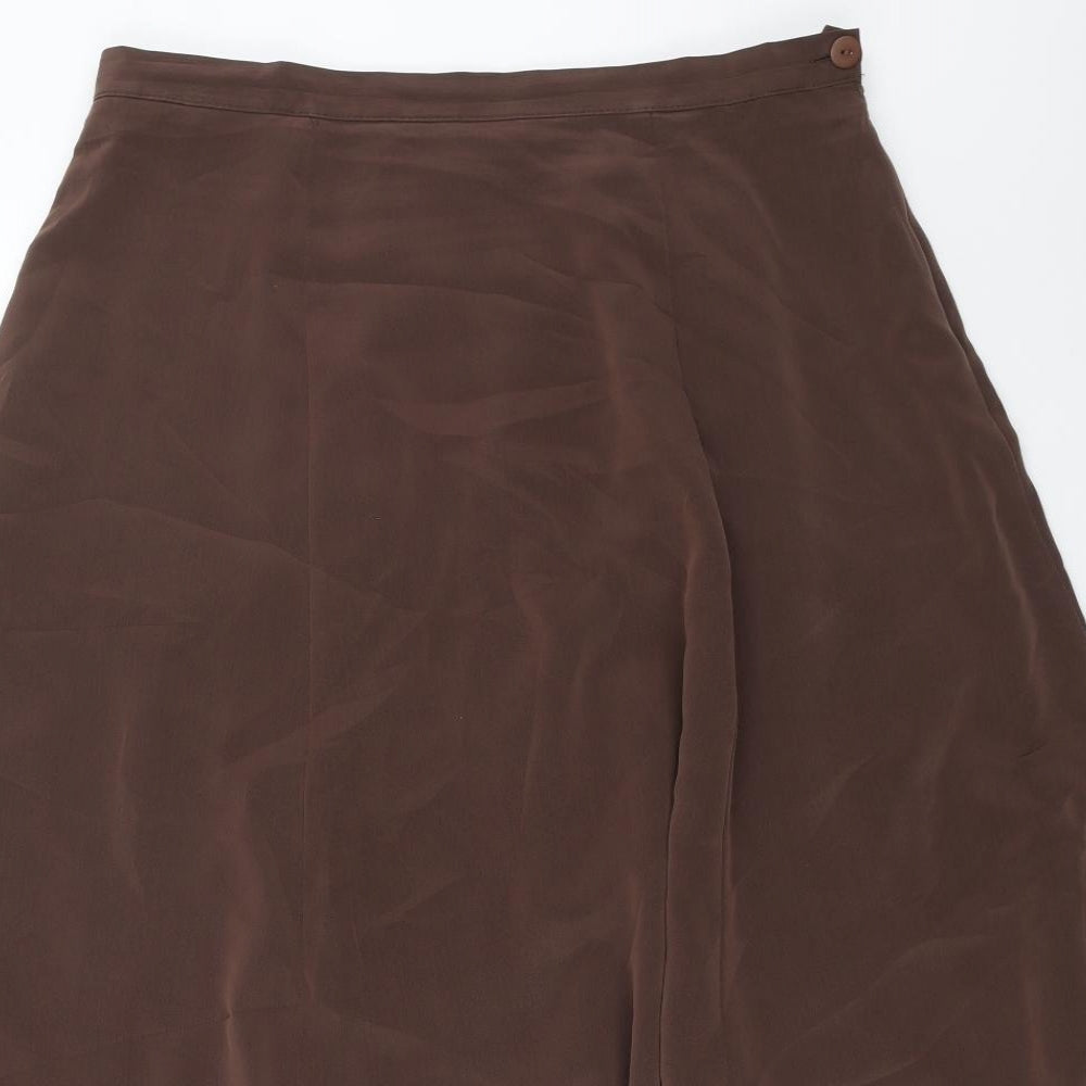 Alexon Womens Brown Polyester Flare Skirt Size 18 Zip