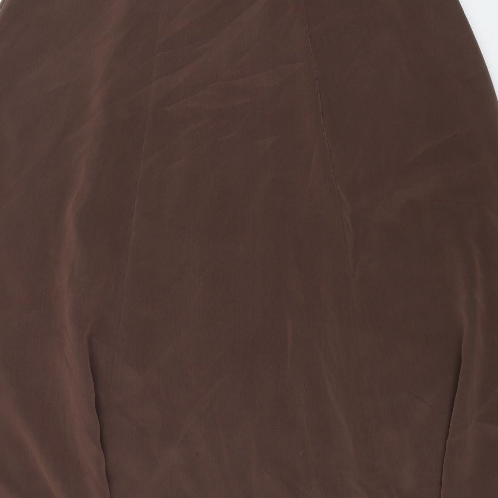 Alexon Womens Brown Polyester Flare Skirt Size 18 Zip