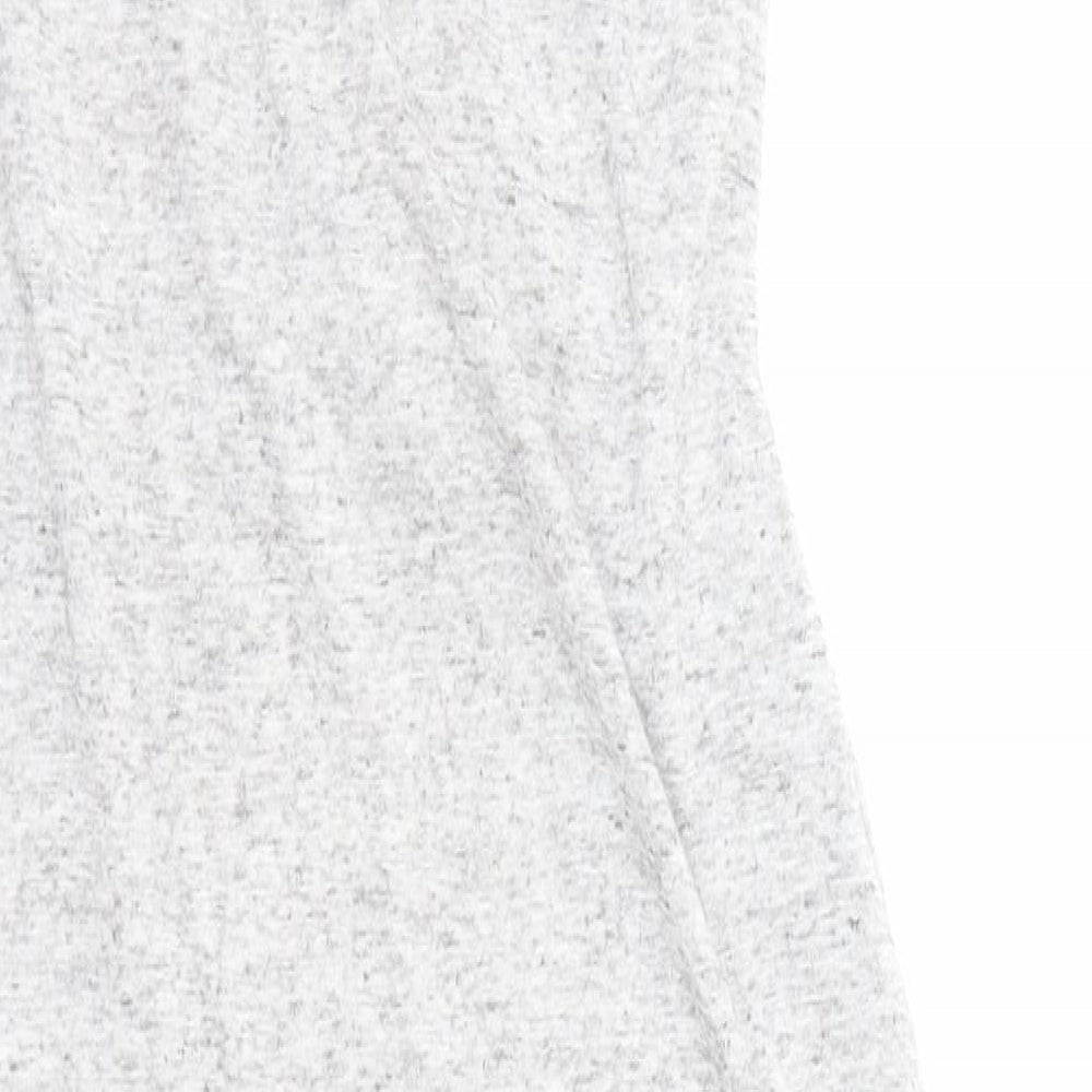 Miss Selfridge Womens Grey Viscose Tank Dress Size 12 Round Neck Pullover