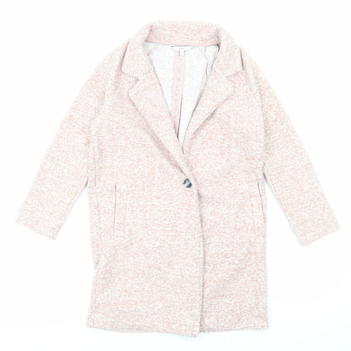 NEXT Womens Pink Overcoat Coat Size 8 Button
