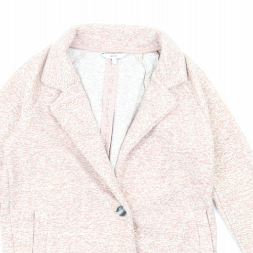 NEXT Womens Pink Overcoat Coat Size 8 Button