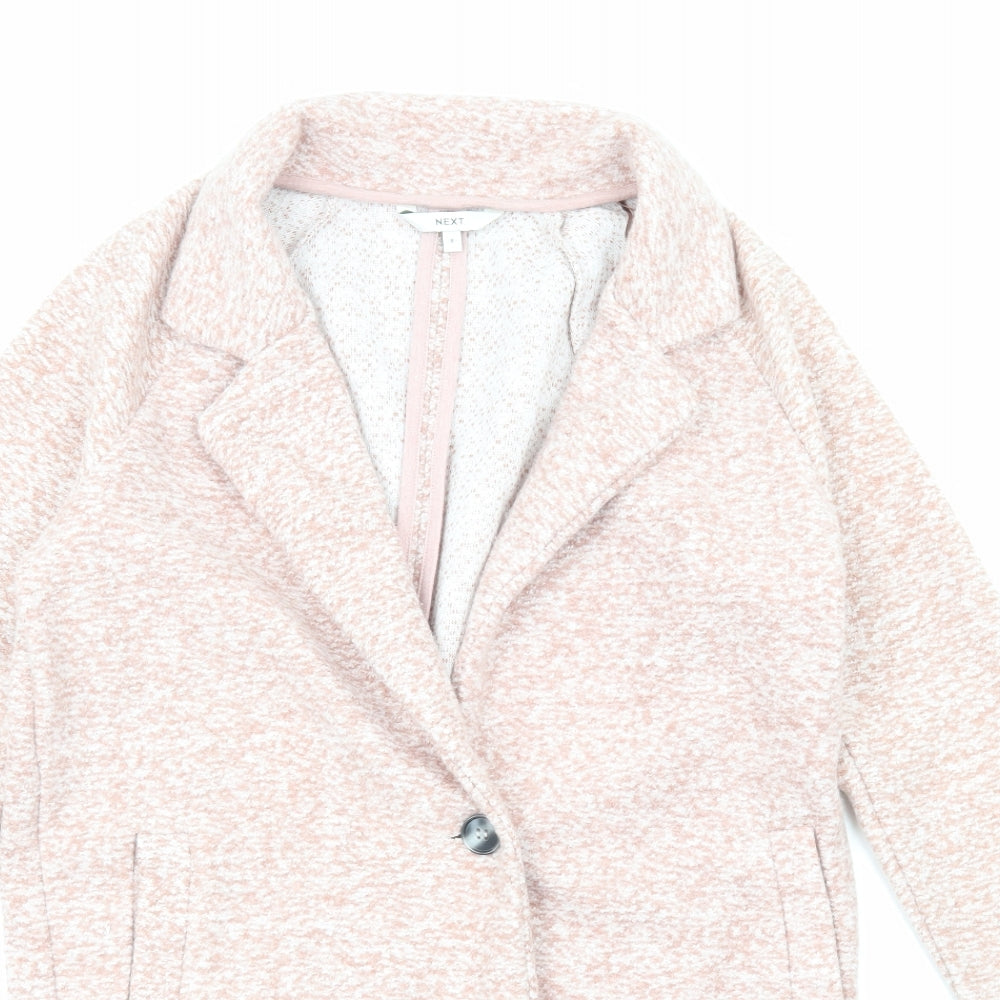 NEXT Womens Pink Overcoat Coat Size 8 Button