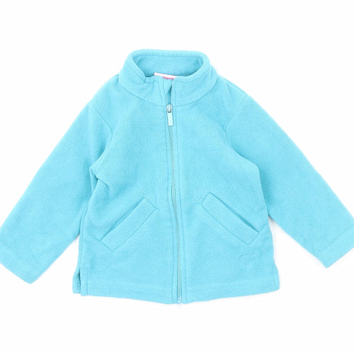 Preworn Girls Blue Jacket Size 3-6 Months Zip