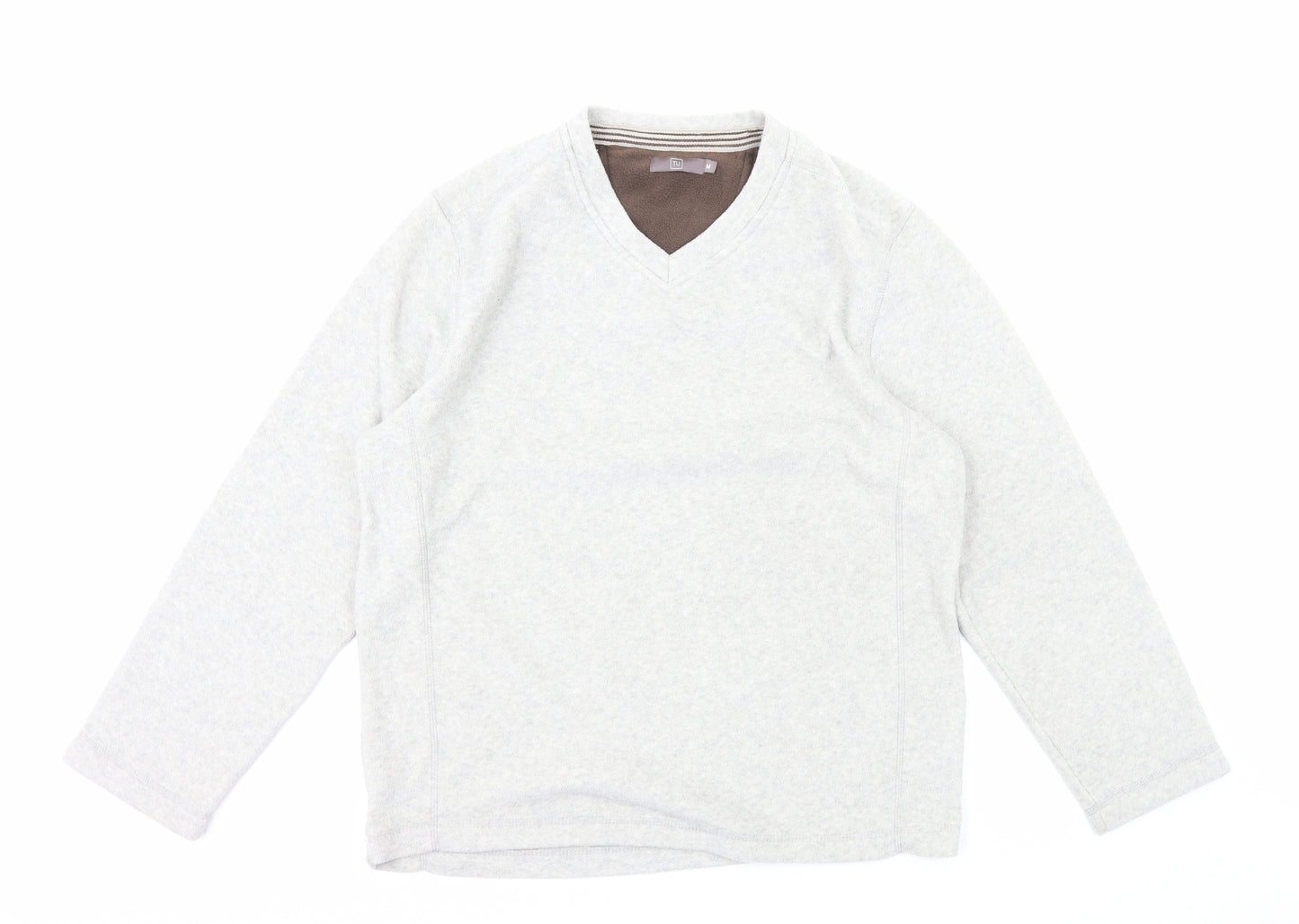 TU Mens Grey Polyester Pullover Sweatshirt Size M