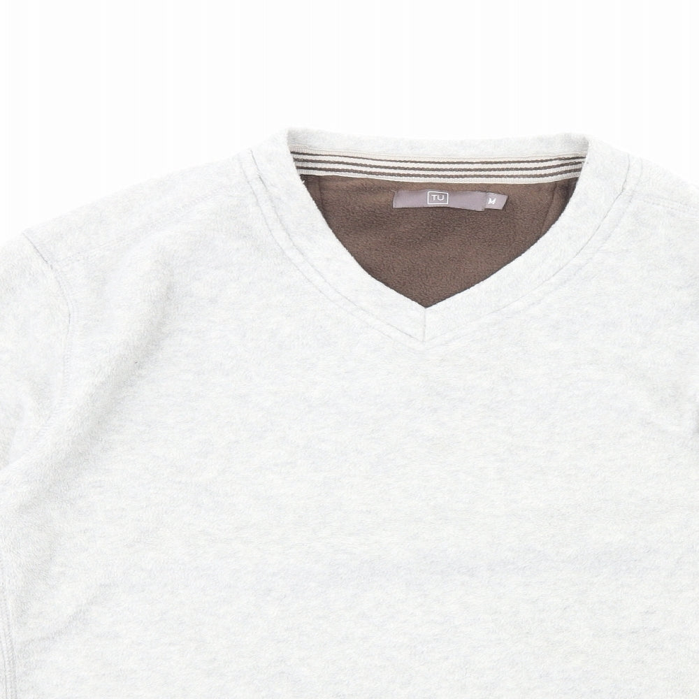 TU Mens Grey Polyester Pullover Sweatshirt Size M