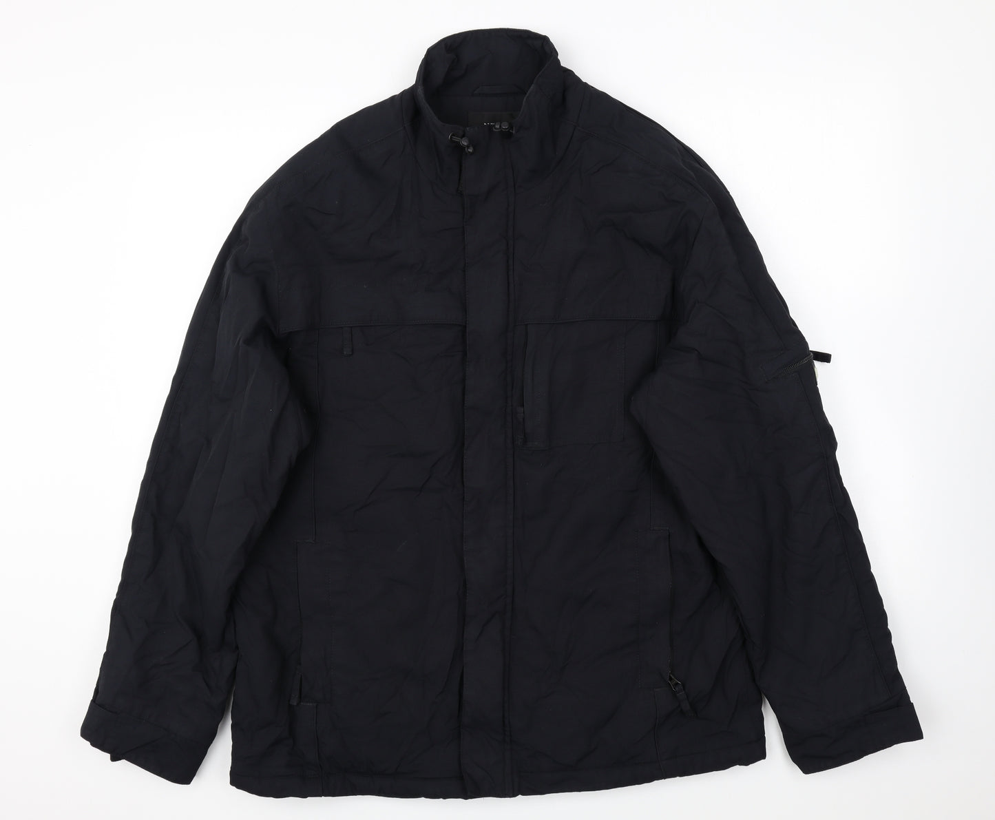 NEXT Mens Black Windbreaker Jacket Size M Zip