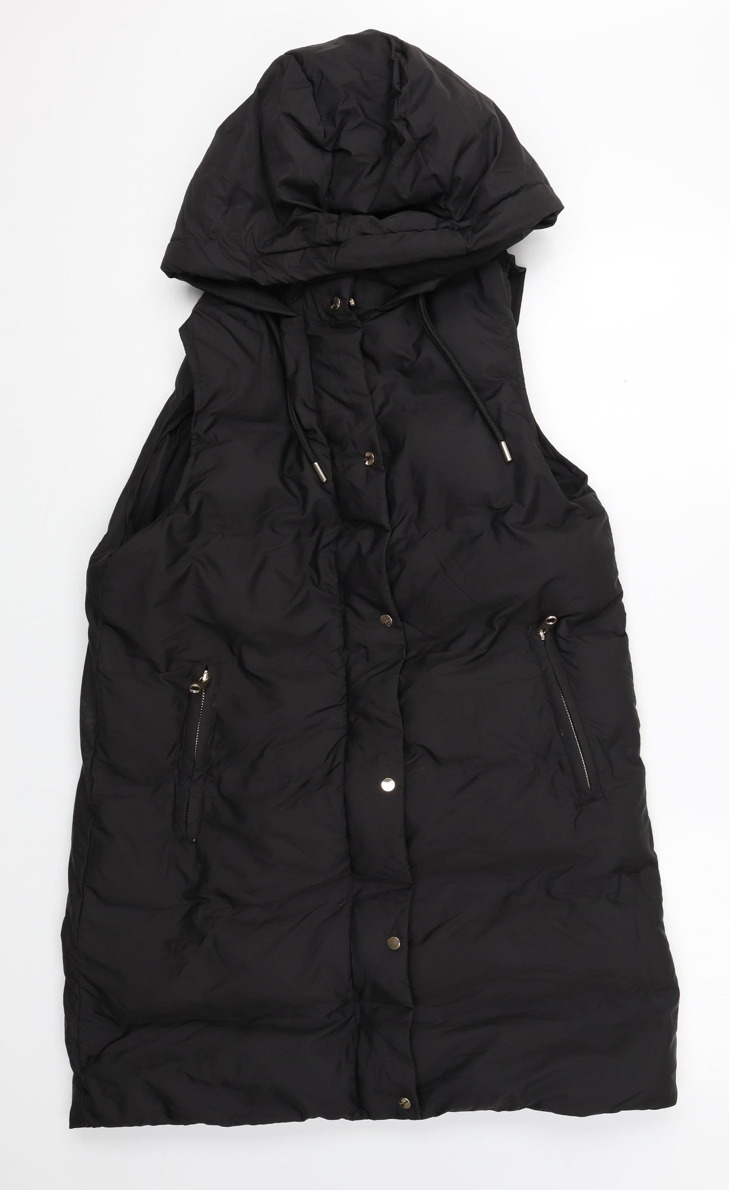 Zara Womens Black Quilted Coat Size M Zip