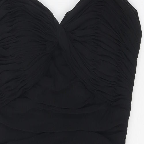 Sousourada Womens Black Polyester Shift Size L Off the Shoulder Zip