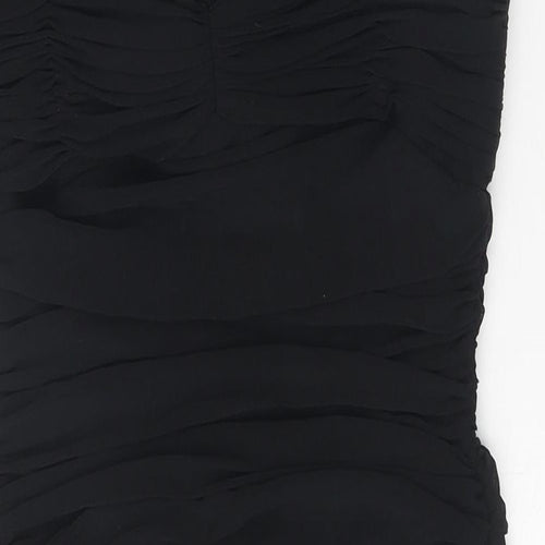 Sousourada Womens Black Polyester Shift Size L Off the Shoulder Zip