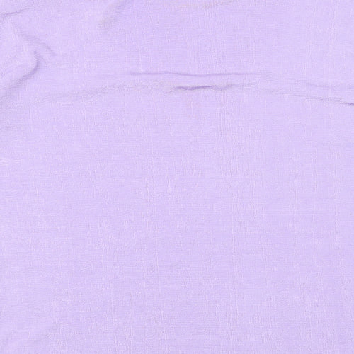 Eye Design Womens Purple Floral Polyester Basic T-Shirt Size M Round Neck