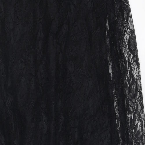 Young Mayfair Womens Black Polyester Maxi Size 8 Round Neck Zip