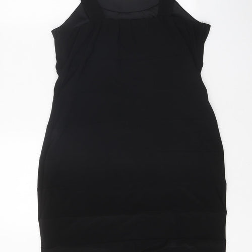 Scarlett Nite Womens Black Polyester Bodycon Size 12 Scoop Neck Pullover