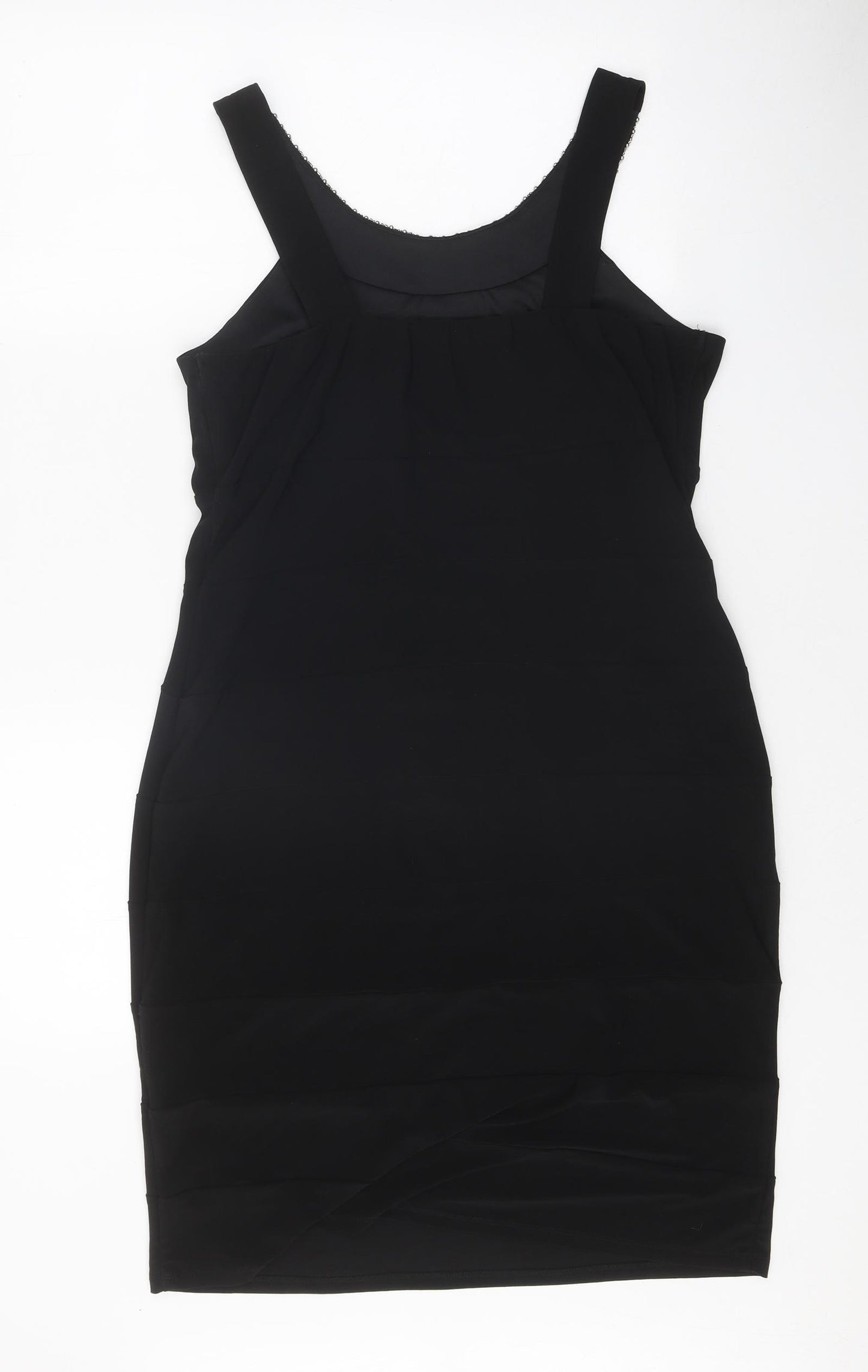 Scarlett Nite Womens Black Polyester Bodycon Size 12 Scoop Neck Pullover