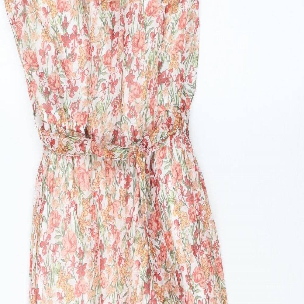 F&F Womens Multicoloured Floral Polyester Fit & Flare Size 12 Off the Shoulder Pullover