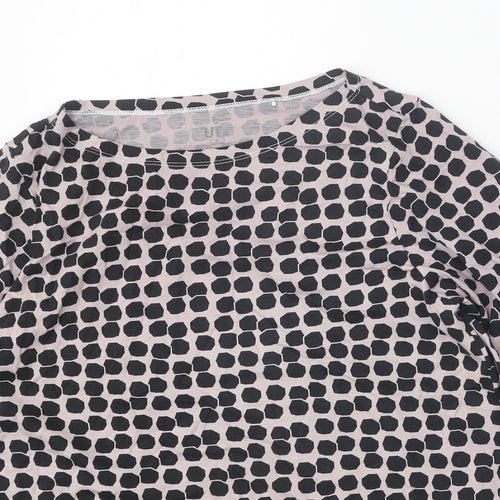 UT Womens Pink Geometric 100% Cotton Basic T-Shirt Size M Boat Neck