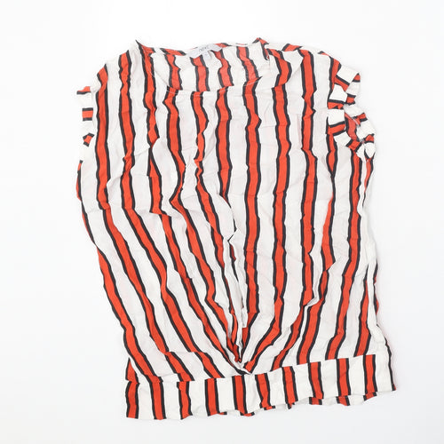 NEXT Womens Multicoloured Striped Viscose Basic Tank Size 8 Round Neck