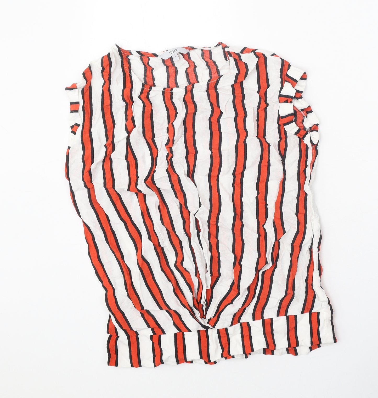 NEXT Womens Multicoloured Striped Viscose Basic Tank Size 8 Round Neck