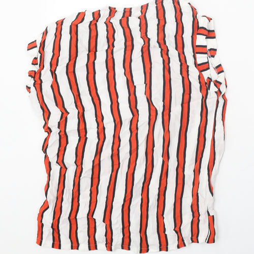 NEXT Womens Multicoloured Striped Viscose Basic Tank Size 8 Round Neck