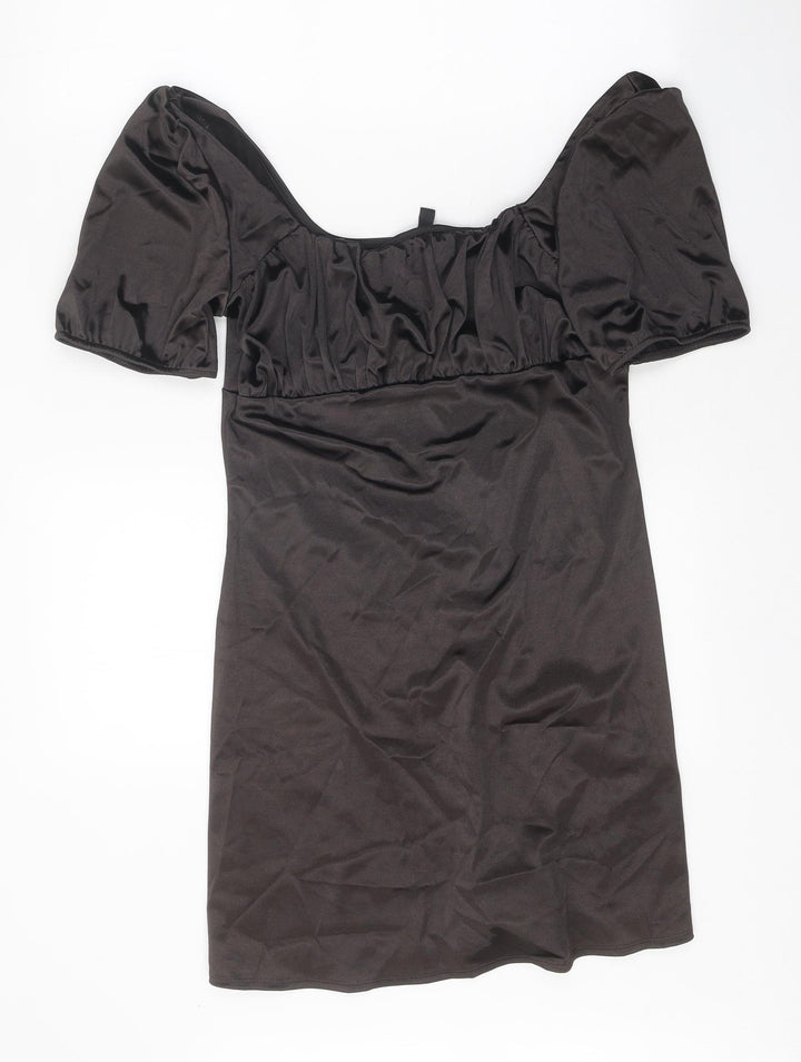 Divided Womens Black Polyester Mini Size M Off the Shoulder Pullover