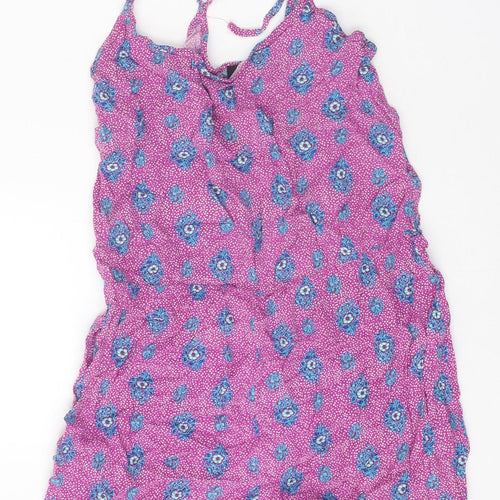 Papaya Womens Purple Geometric Viscose Playsuit One-Piece Size 10 Pullover