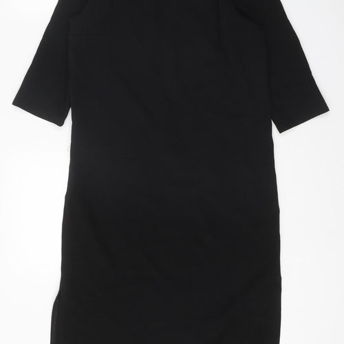 Boohoo Womens Black Polyester Shift Size 8 Mock Neck Zip