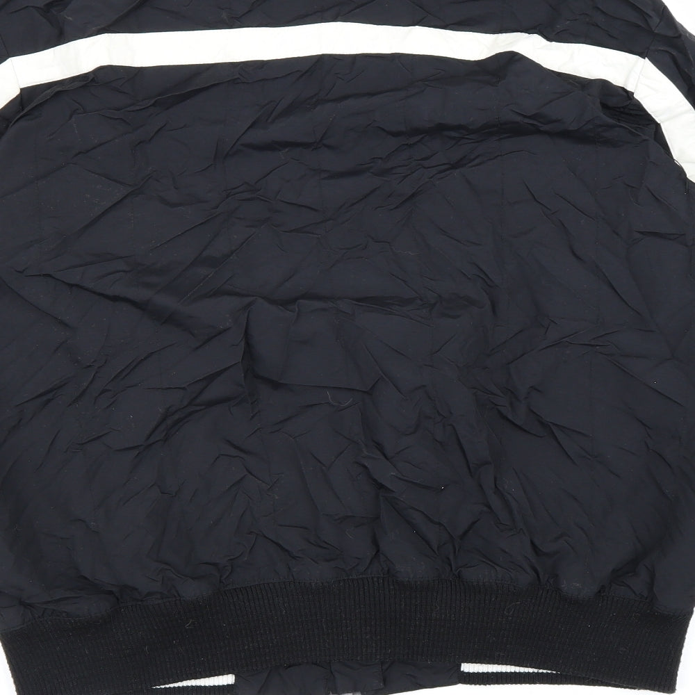 Blend of America Mens Black Striped Bomber Jacket Jacket Size XL Zip