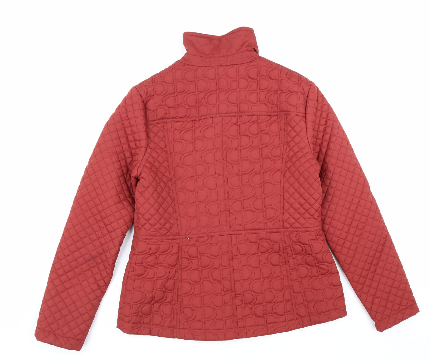 TU Womens Red Quilted Jacket Size 12 Zip
