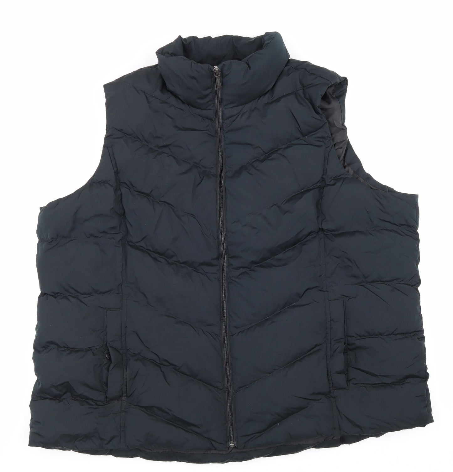 Lands' End Womens Black Gilet Jacket Size 2XL Zip
