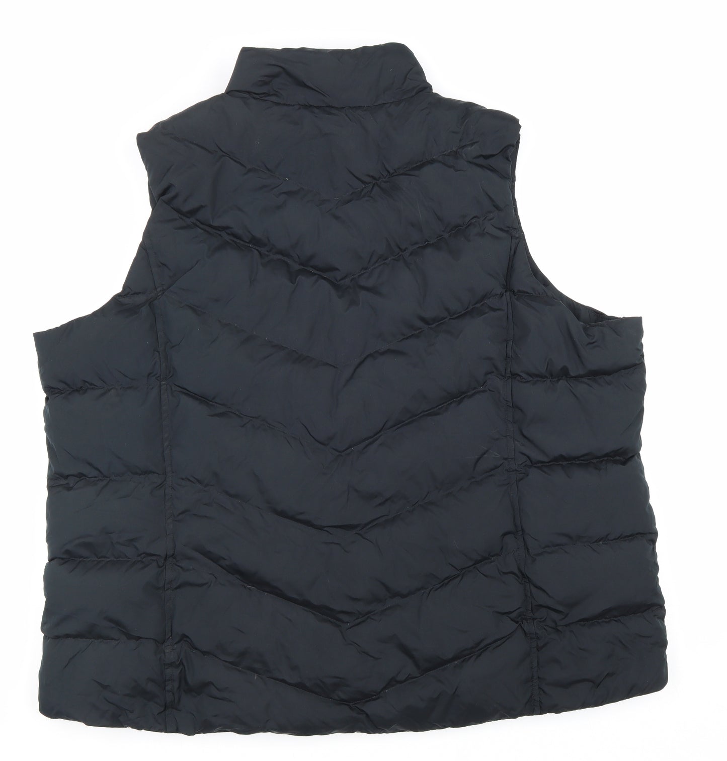 Lands' End Womens Black Gilet Jacket Size 2XL Zip