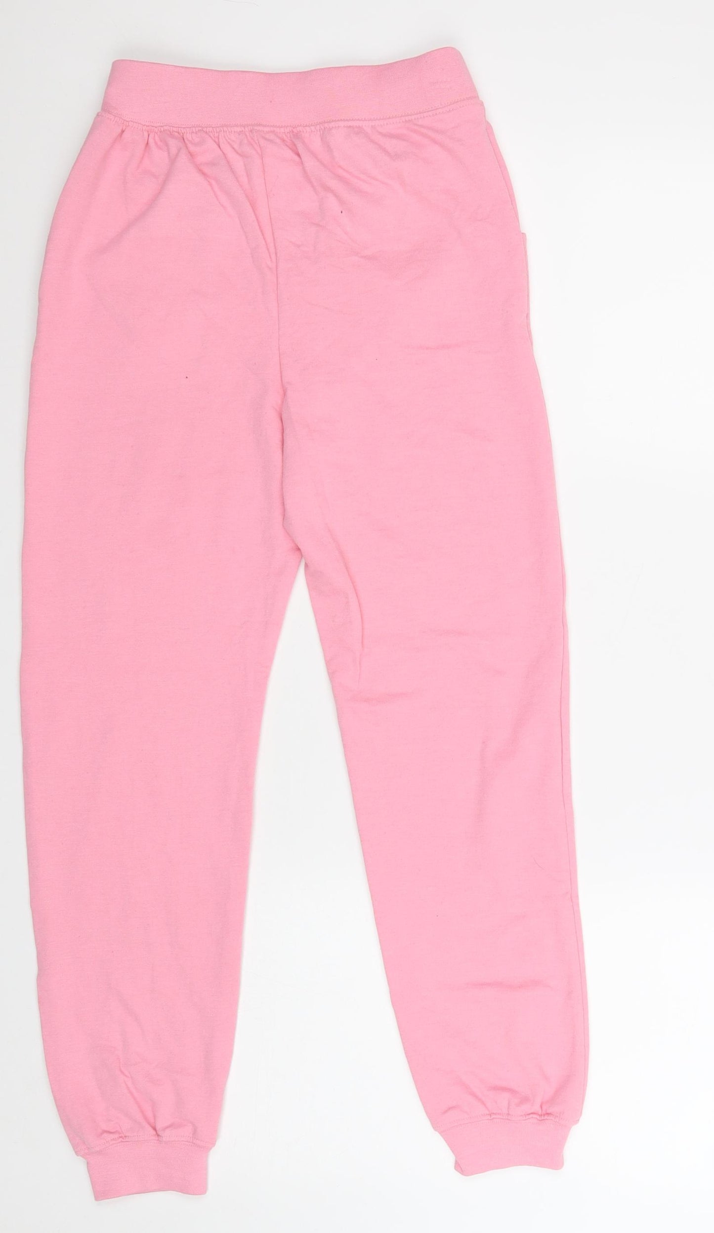 DKNY Girls Pink 100% Cotton Jogger Trousers Size L Regular