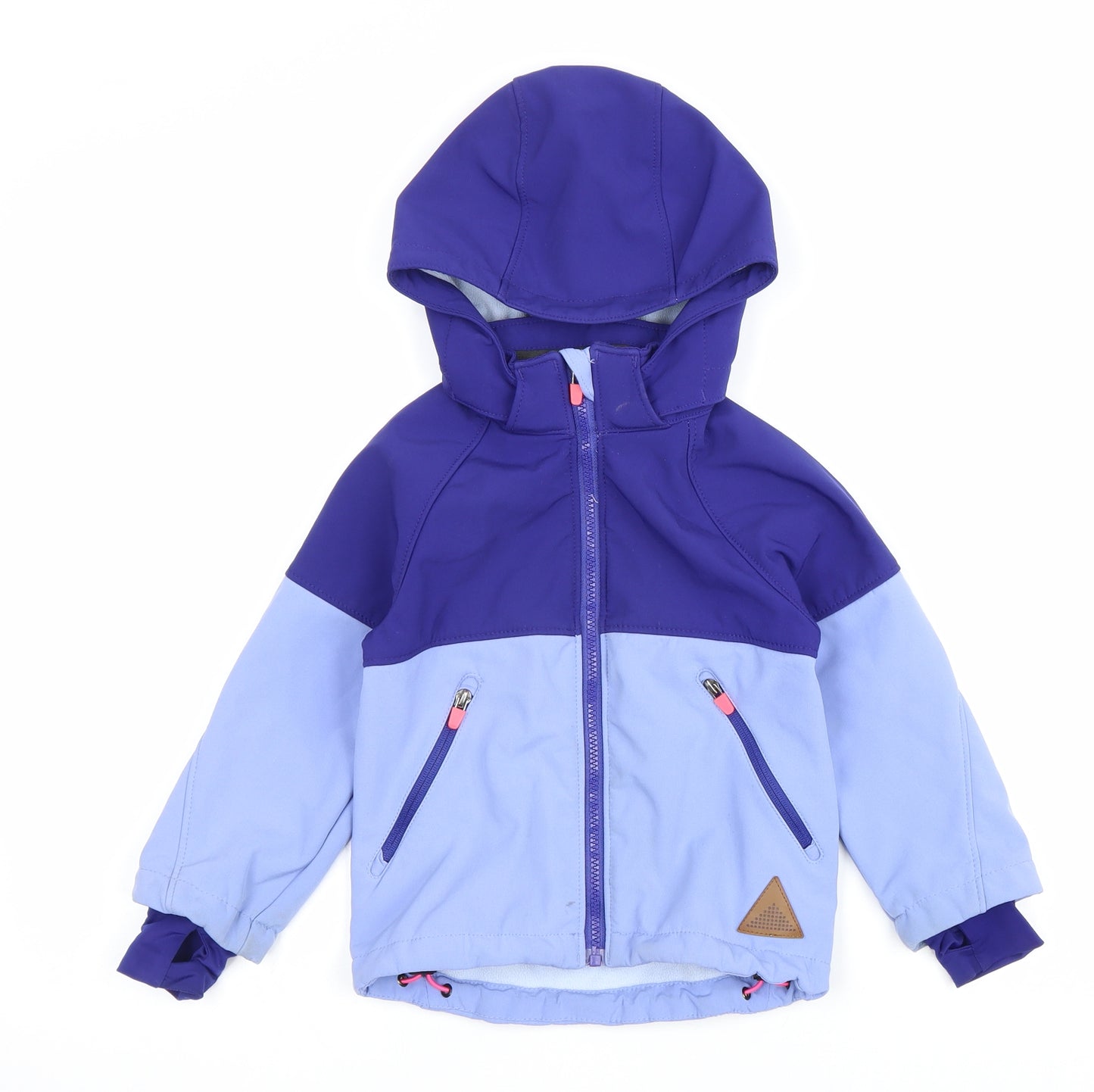 H&M Girls Blue Colourblock Jacket Size 2-3 Years Zip