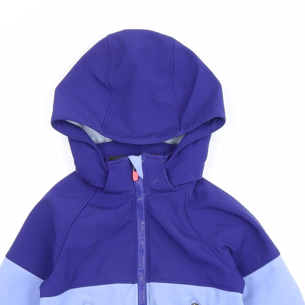 H&M Girls Blue Colourblock Jacket Size 2-3 Years Zip