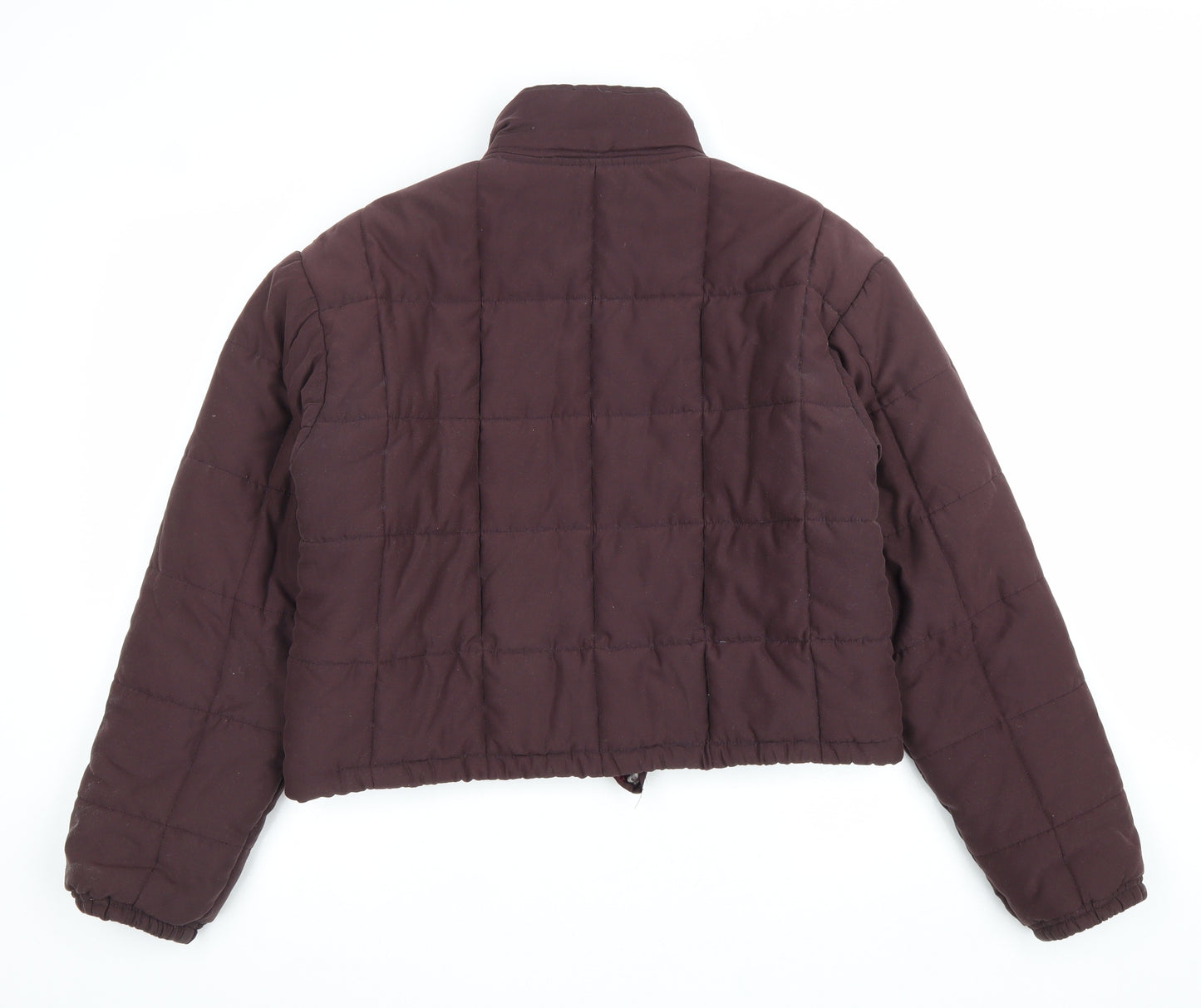 Oasis Womens Purple Puffer Jacket Jacket Size 10 Zip - Cropped