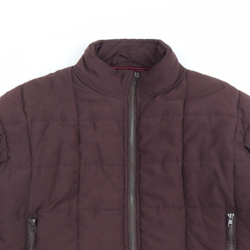 Oasis Womens Purple Puffer Jacket Jacket Size 10 Zip - Cropped