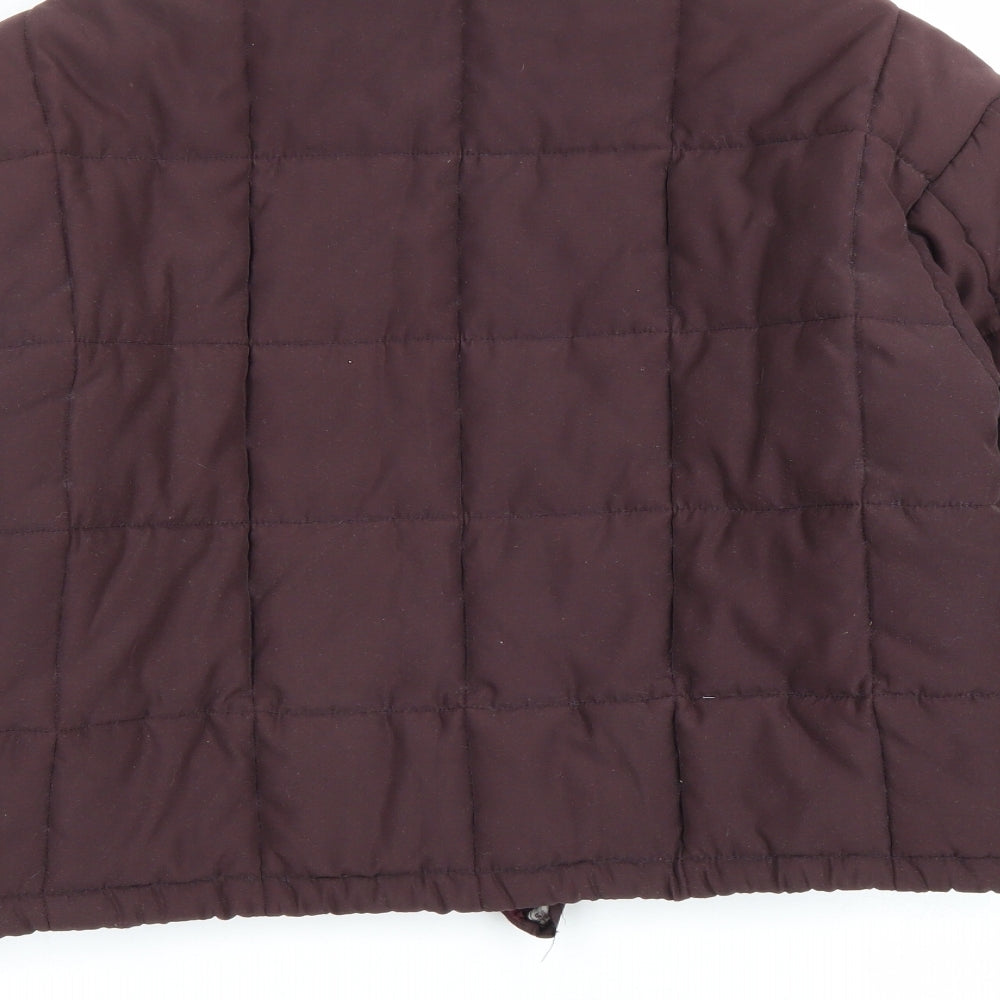 Oasis Womens Purple Puffer Jacket Jacket Size 10 Zip - Cropped